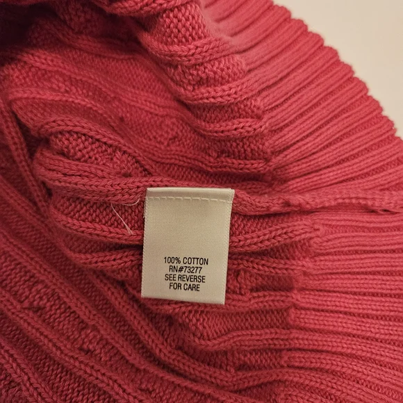 croft & barrow Raspberry Cable Knit Sweater - Picture 6 of 7